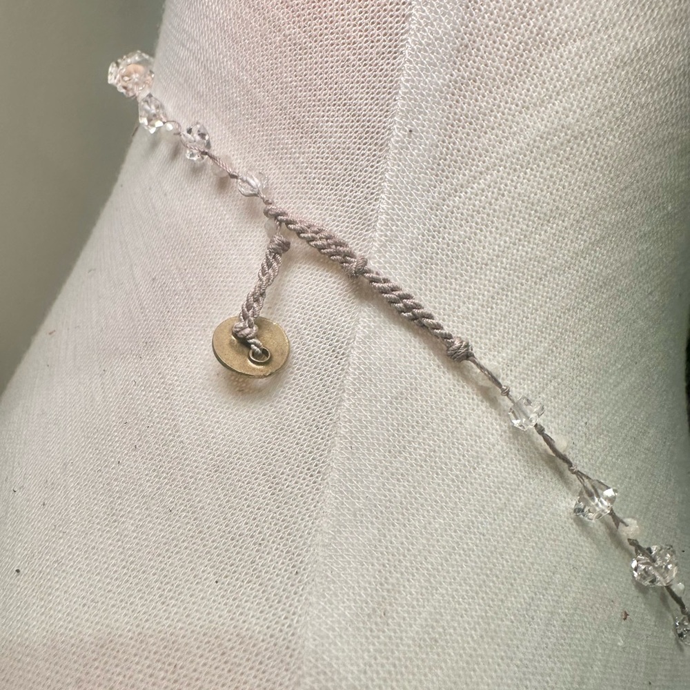 Raw Herkimer Diamond Quartz Bead Necklace - Picture 4 of 4